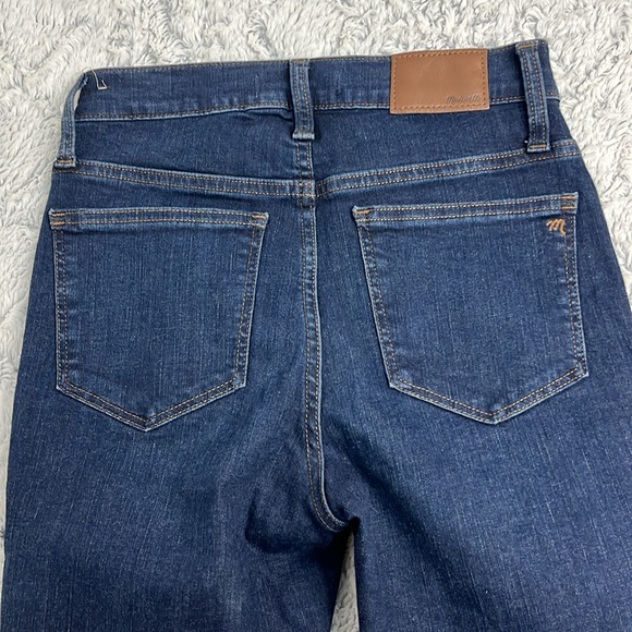 Madewell 10” high rise skinny Dark Denim Jeans with Raw hem size 25 - Picture 11 of 13